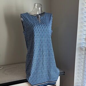 EUC Rafaella Blue and Black Popover Cotton Dress